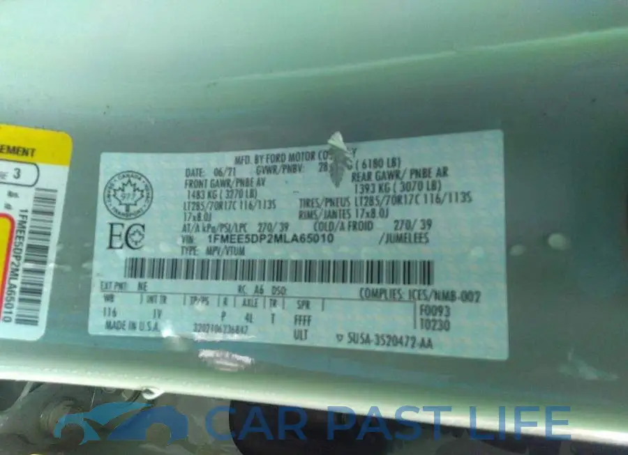 1FMEE5DP2MLA65010# 9