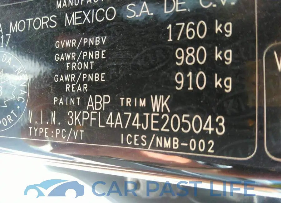 3KPFL4A74JE205043# 9
