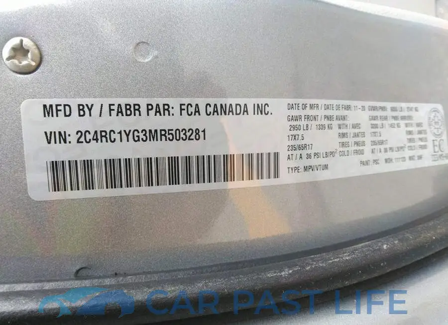 2C4RC1YG3MR503281# 9