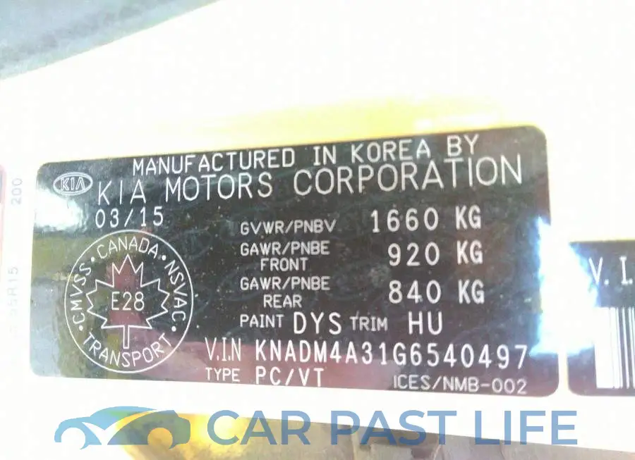 KNADM4A31G6540497# 9