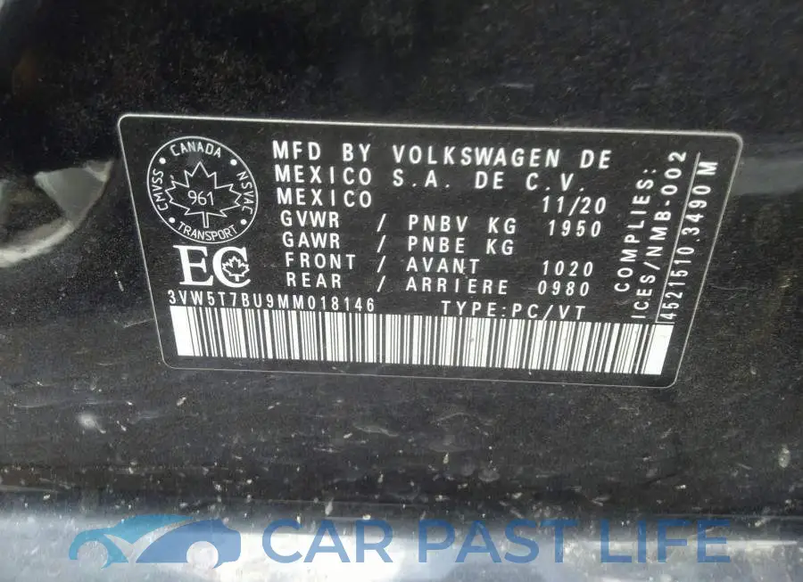 3VW5T7BU9MM018146# 9