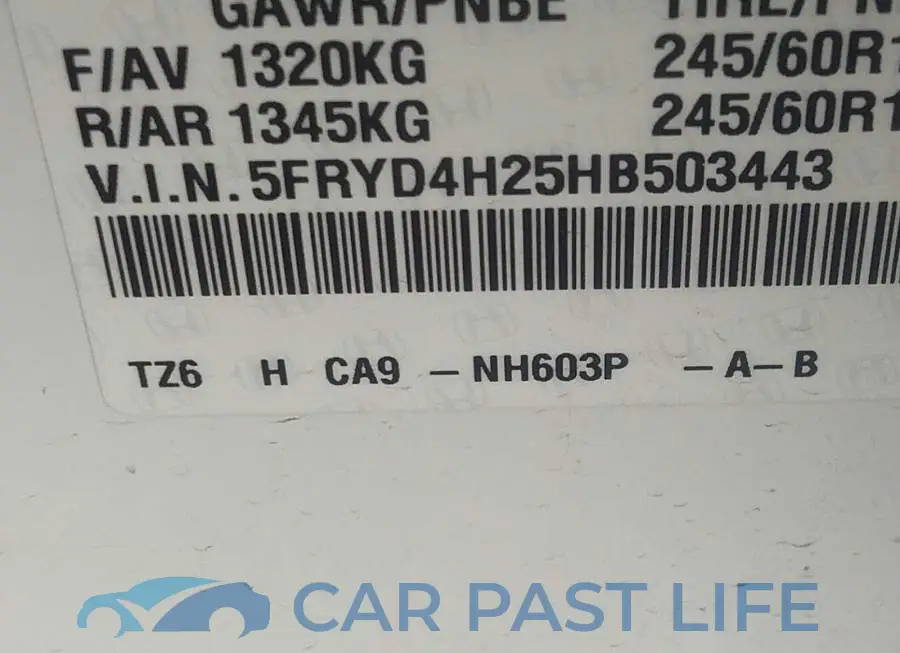 5FRYD4H25HB503443# 9