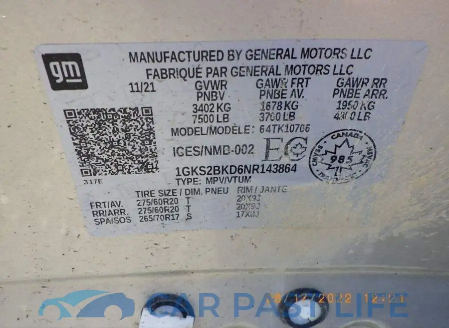 1GKS2BKD6NR143864# 7