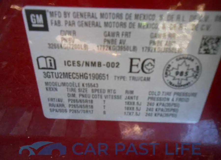 3GTU2MEC5HG190651# 9