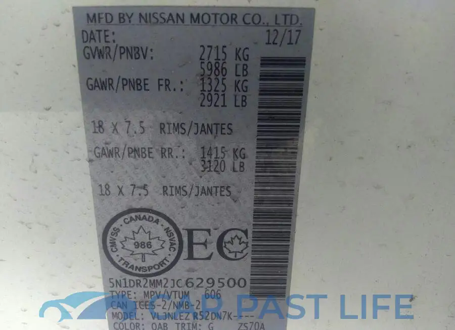 5N1DR2MM2JC629500# 9