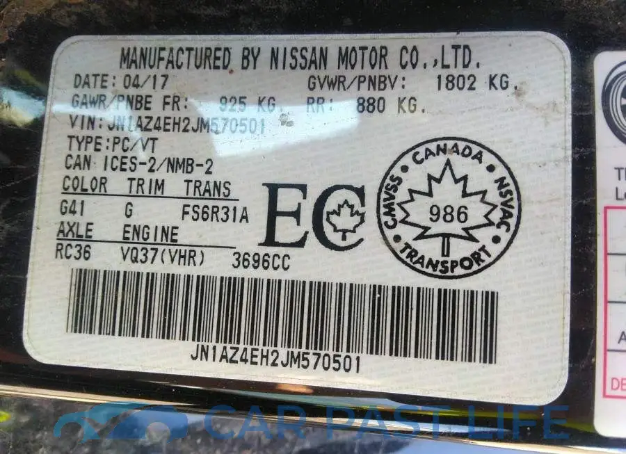 JN1AZ4EH2JM570501# 9