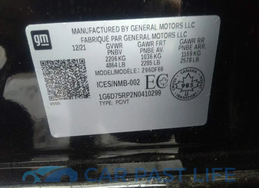 1G6D75RP2N0410299# 9