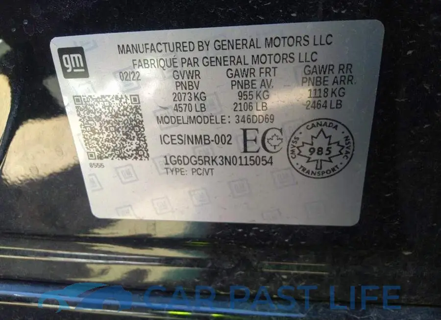 1G6DG5RK3N0115054# 9