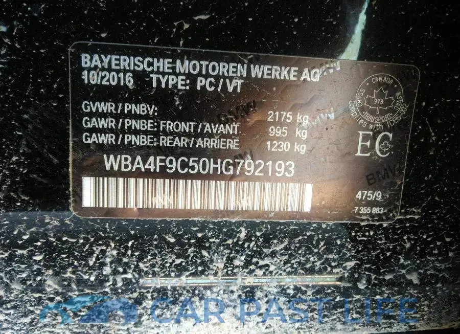 WBA4F9C50HG792193# 9