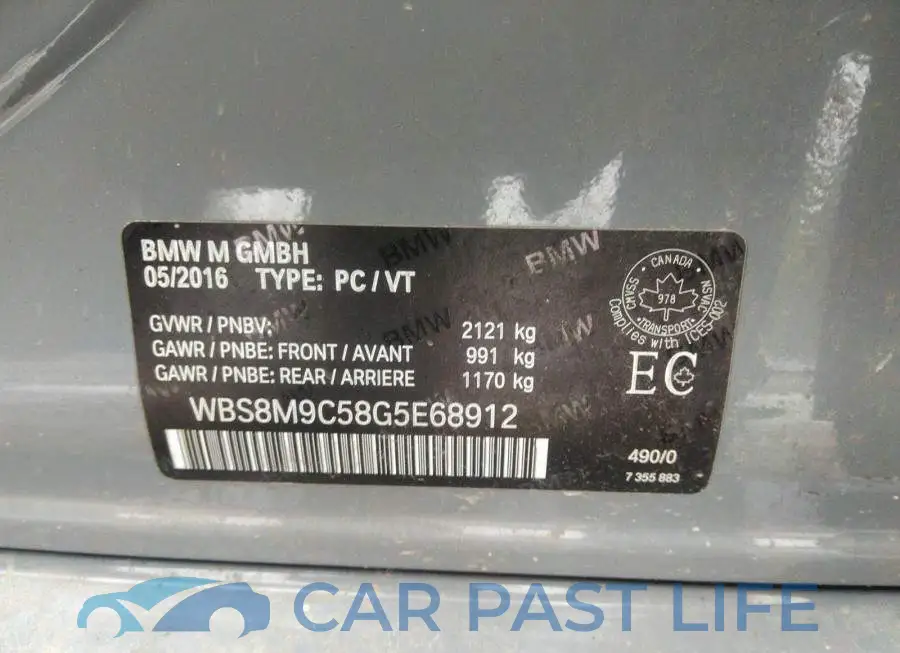 WBS8M9C58G5E68912# 9