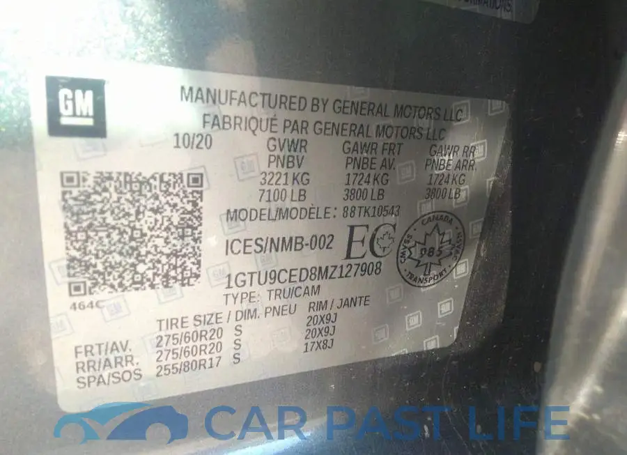 1GTU9CED8MZ127908# 9
