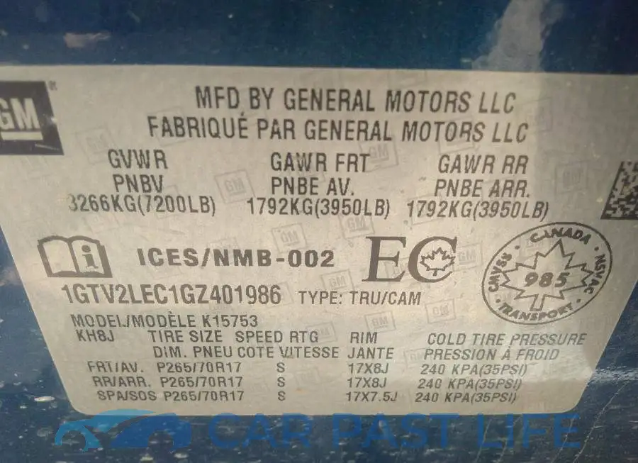 1GTV2LEC1GZ401986# 9