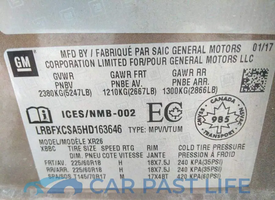 LRBFXCSA5HD163646# 9