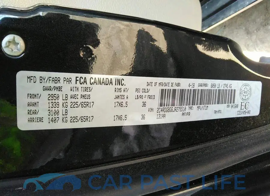2C4RDGBG6JR275510# 9