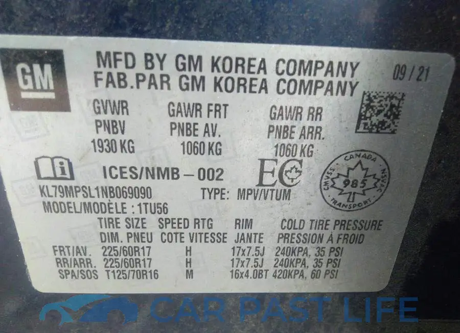 KL79MPSL1NB069090# 9