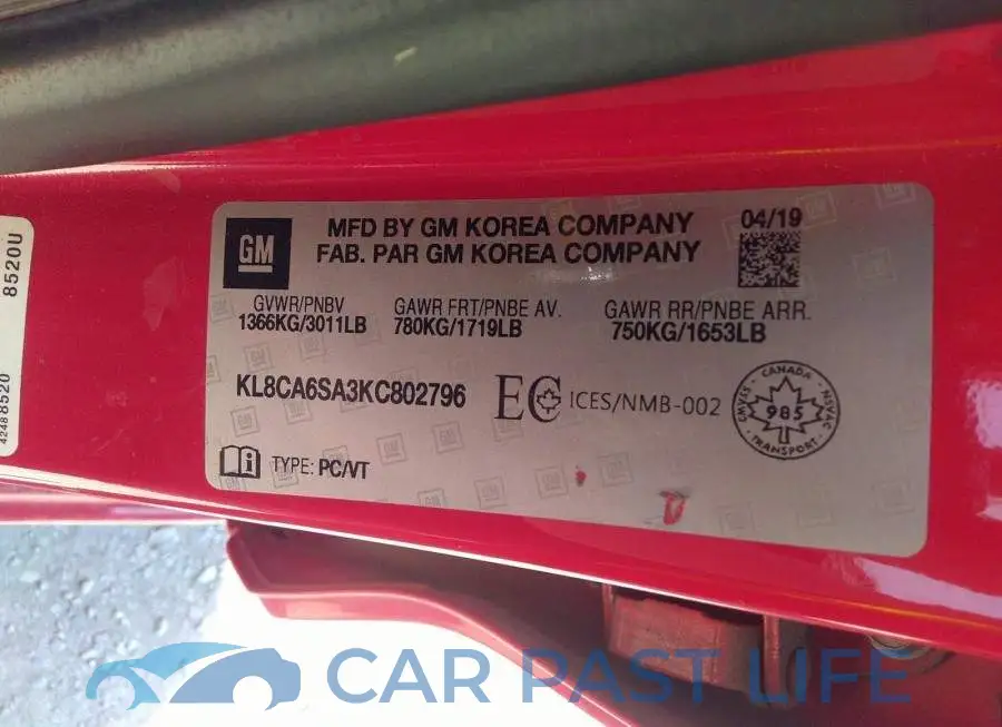 KL8CA6SA3KC802796# 9