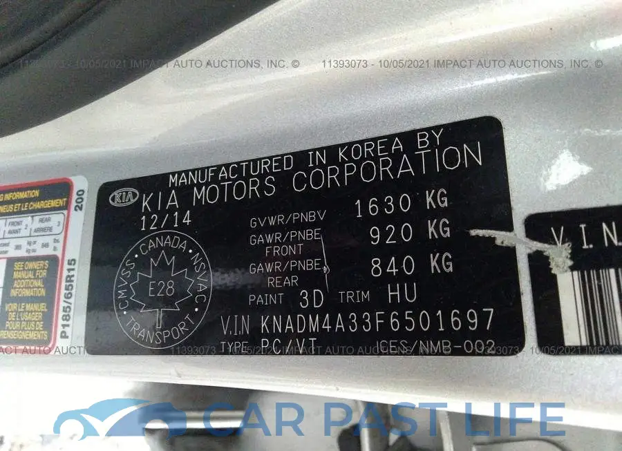 KNADM4A33F6501697# 9