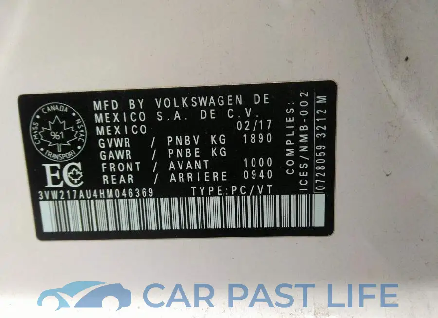 3VW217AU4HM046369# 9