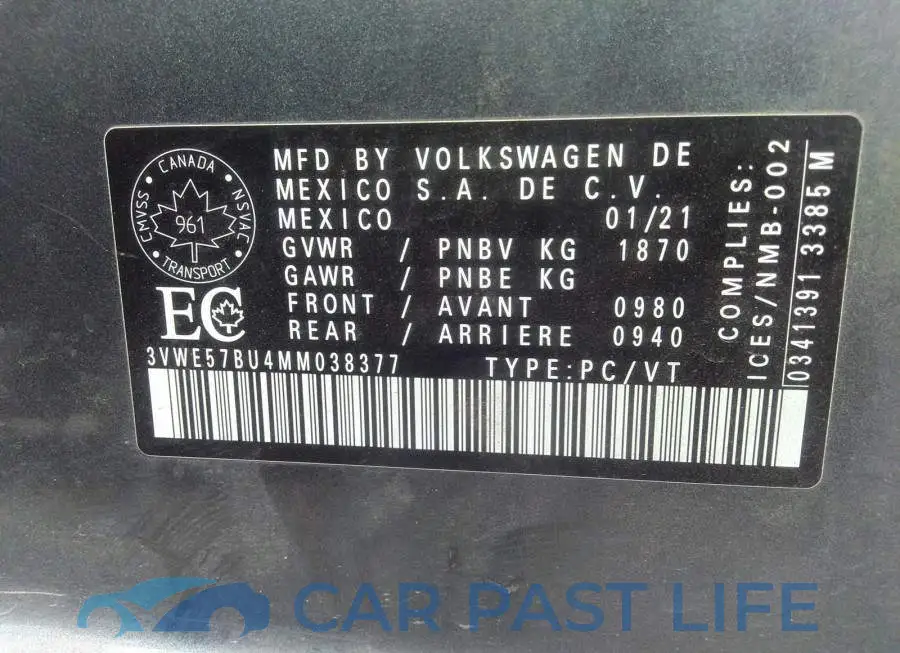 3VWE57BU4MM038377# 9
