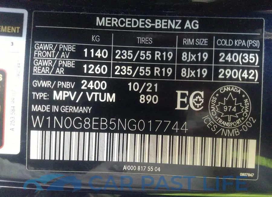 W1N0G8EB5NG017744# 9