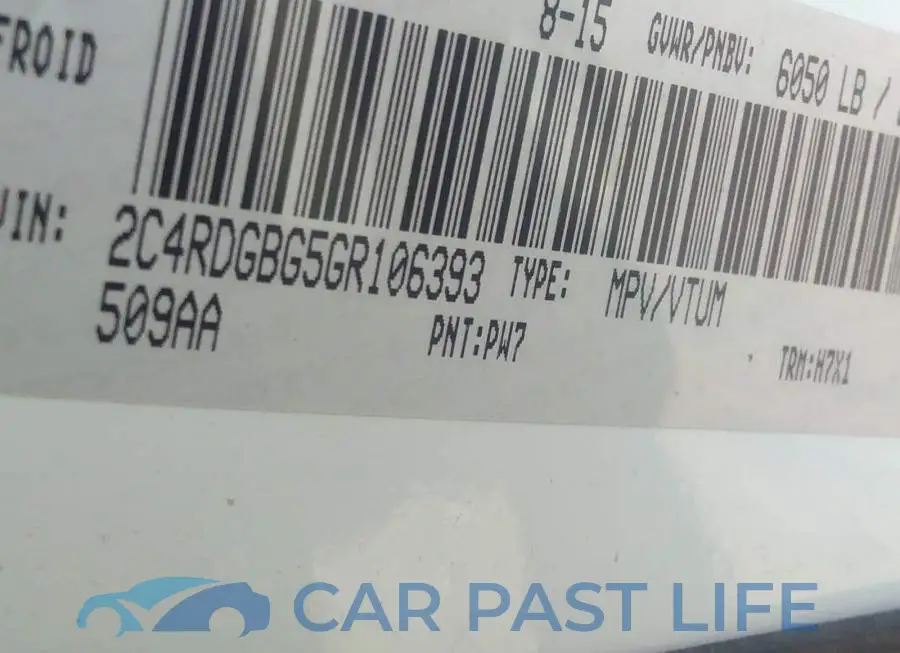 2C4RDGBG5GR106393# 9