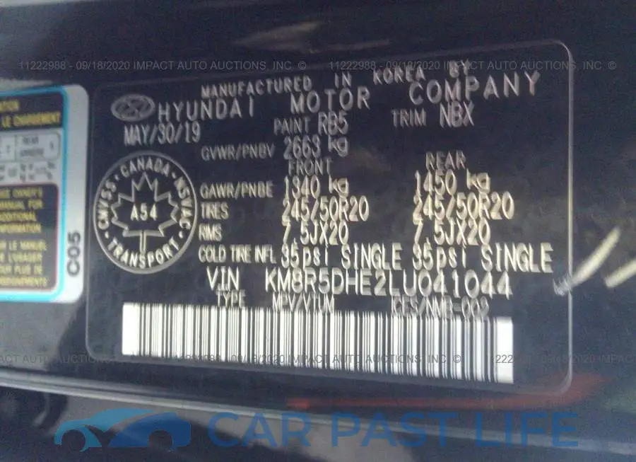 KM8R5DHE2LU041044# 9