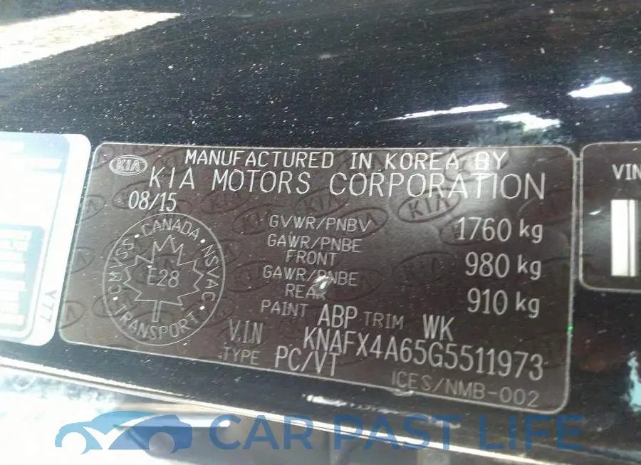 KNAFX4A65G5511973# 9