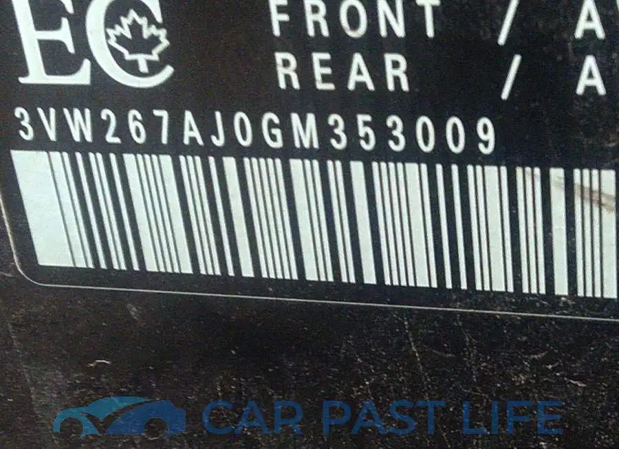 3VW267AJ0GM353009# 9
