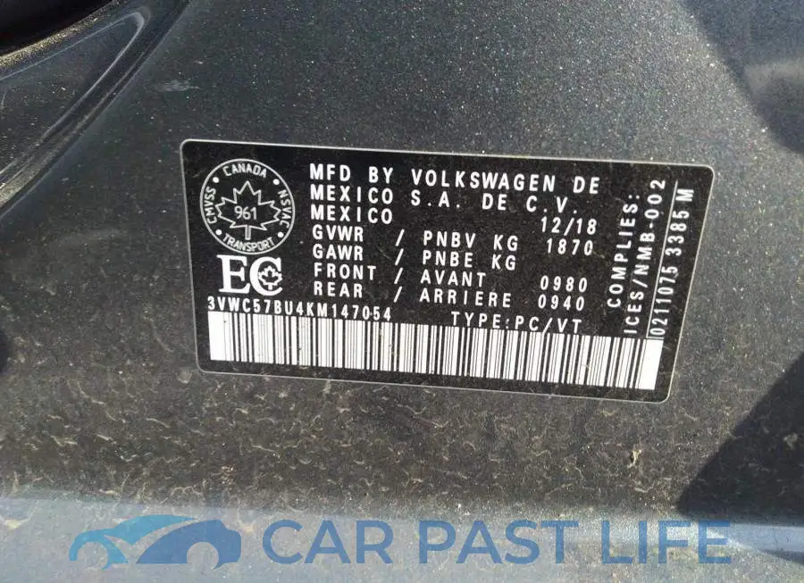 3VWC57BU4KM147054# 9