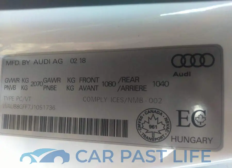 WAUB8GFF7J1051736# 9