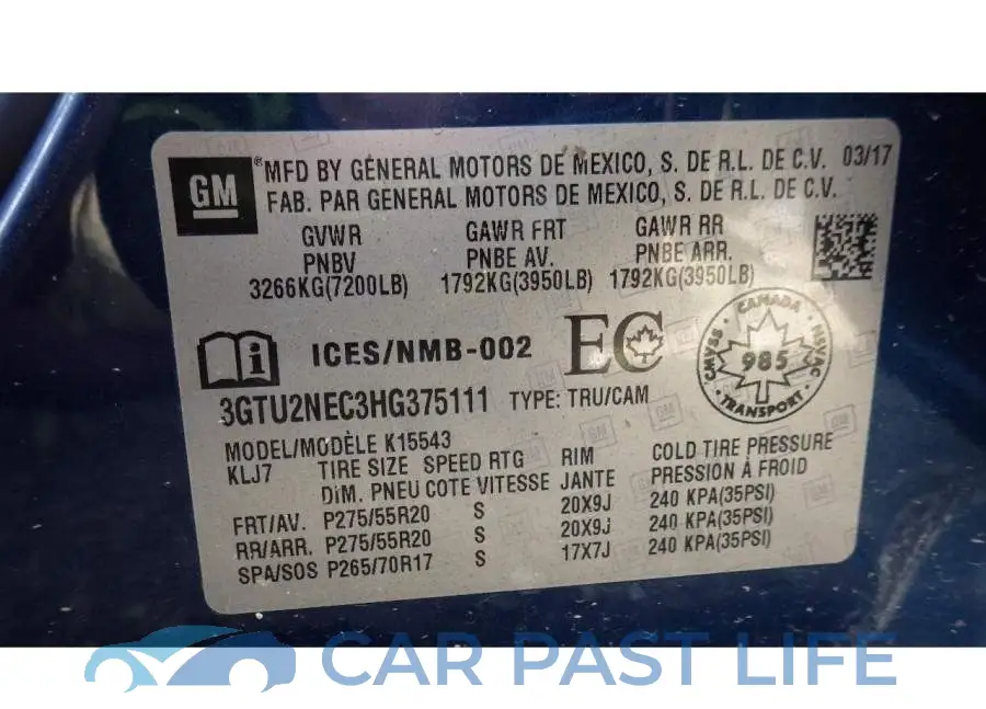 3GTU2NEC3HG375111# 7