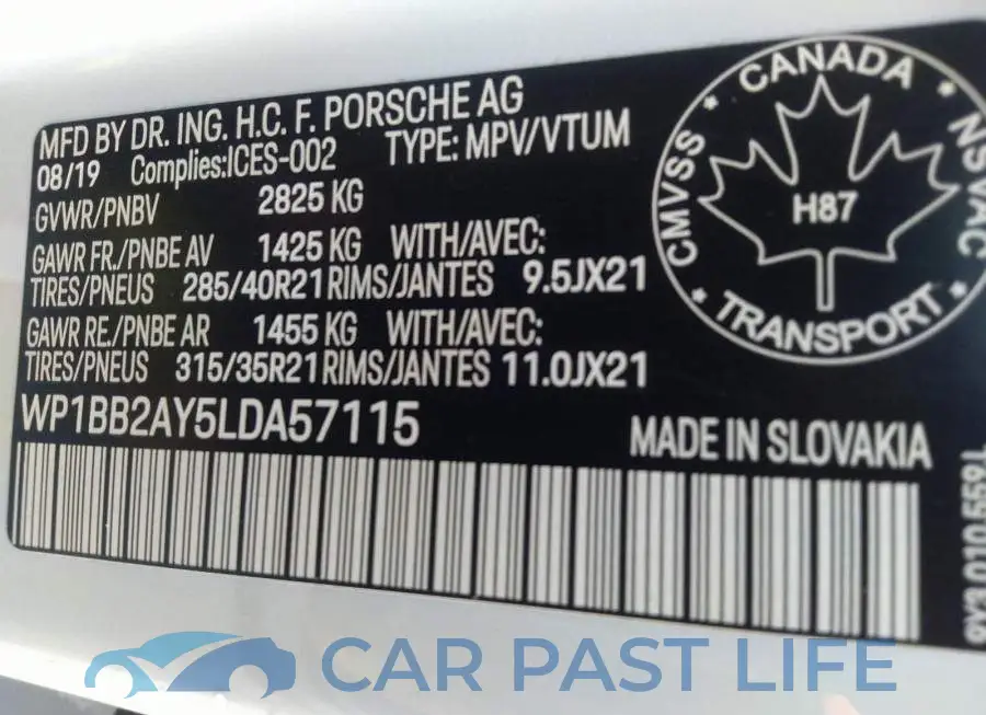 WP1BB2AY5LDA57115# 9