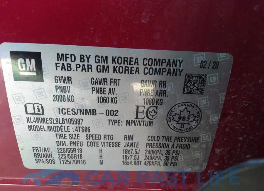 KL4MMESL9LB105987# 9