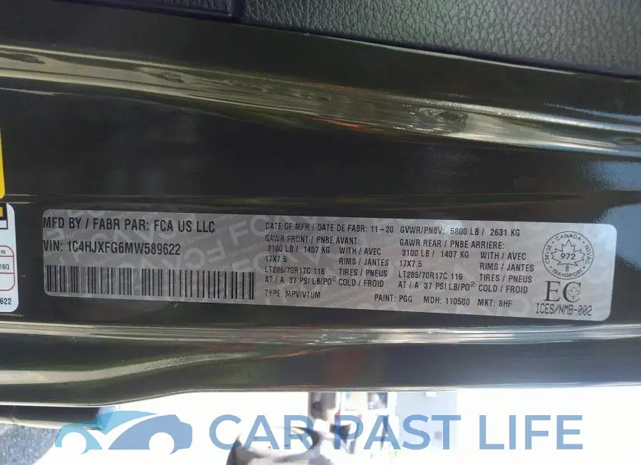 1C4HJXFG6MW589622# 9