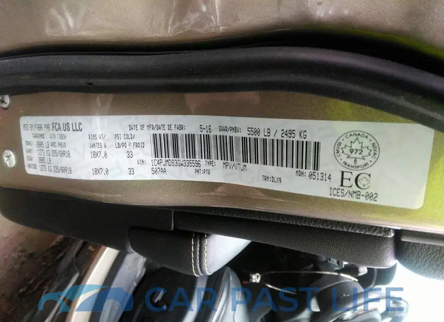 1C4PJMDS3GW335596# 9