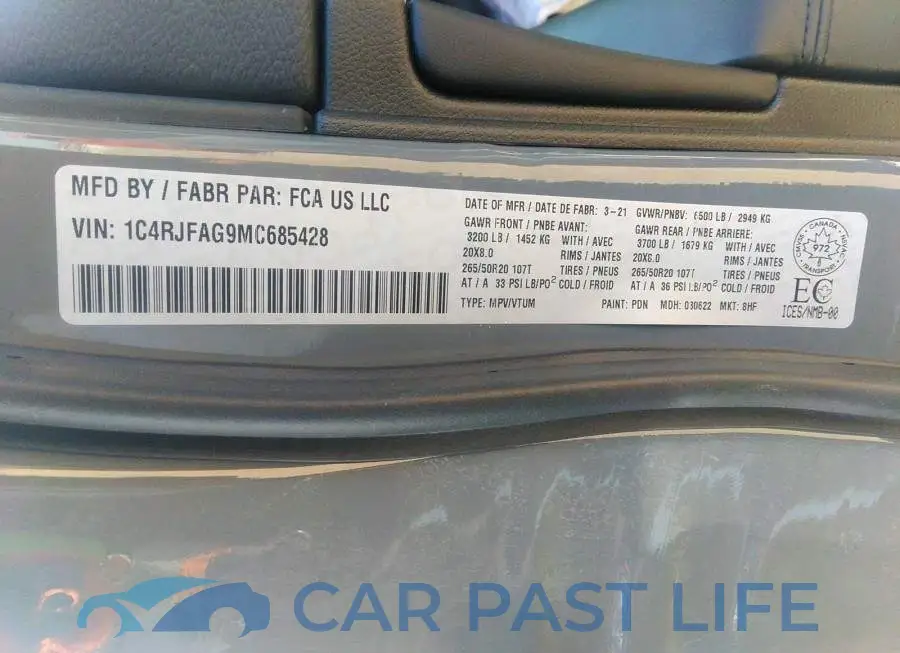 1C4RJFAG9MC685428# 9