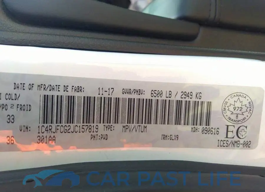 1C4RJFCG2JC157819# 9