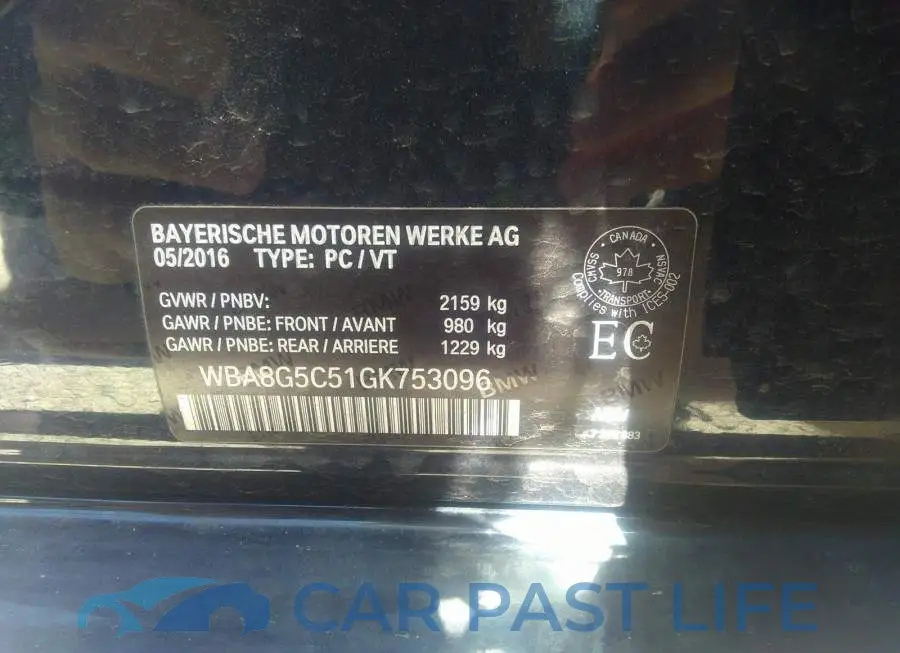 WBA8G5C51GK753096# 9
