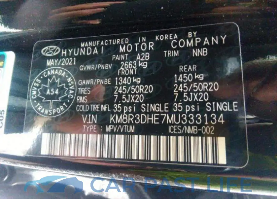 KM8R3DHE7MU333134# 10