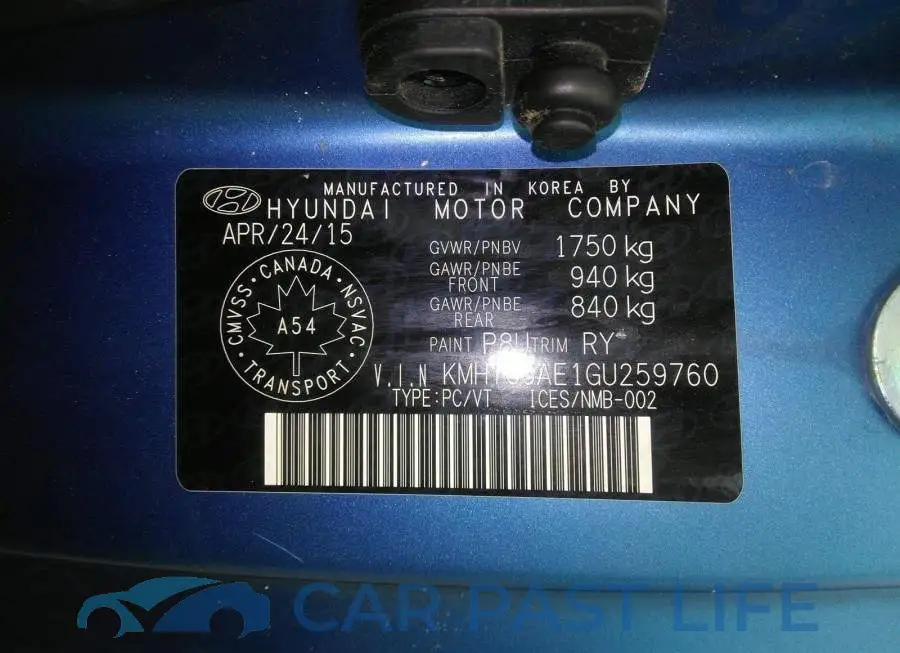 KMHTC6AE1GU259760# 9