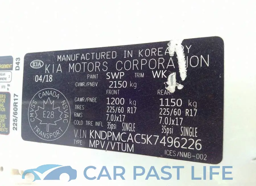 KNDPMCAC5K7496226# 9