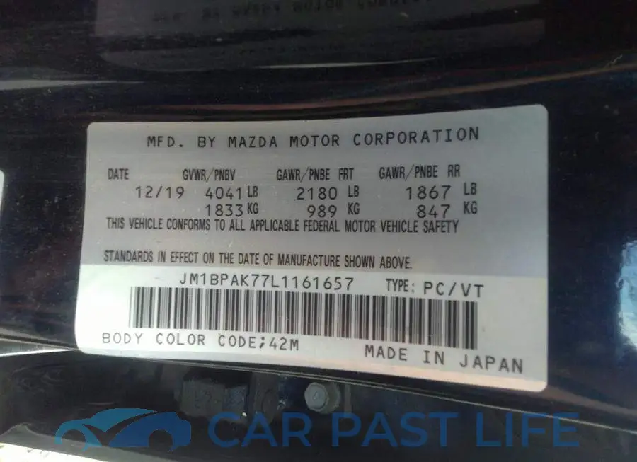 JM1BPAK77L1161657# 9