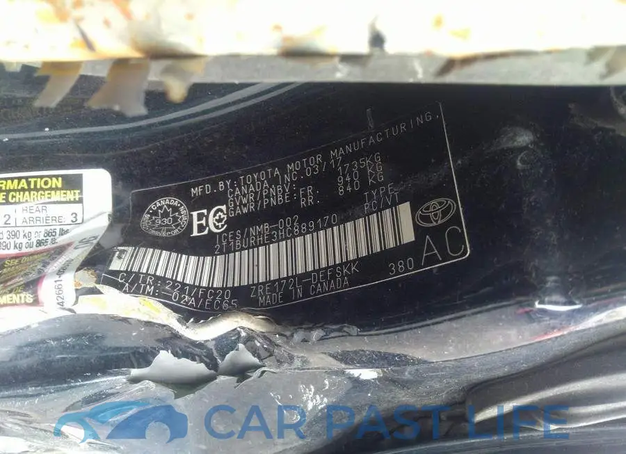 2T1BURHE3HC889170# 9