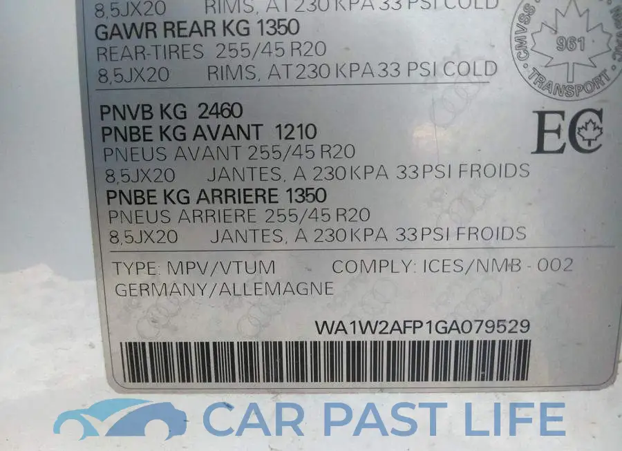 WA1W2AFP1GA079529# 9