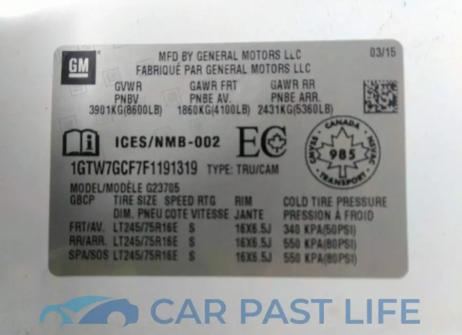 1GTW7GCF7F1191319# 9