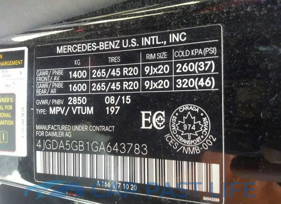 4JGDA5GB1GA643783# 9