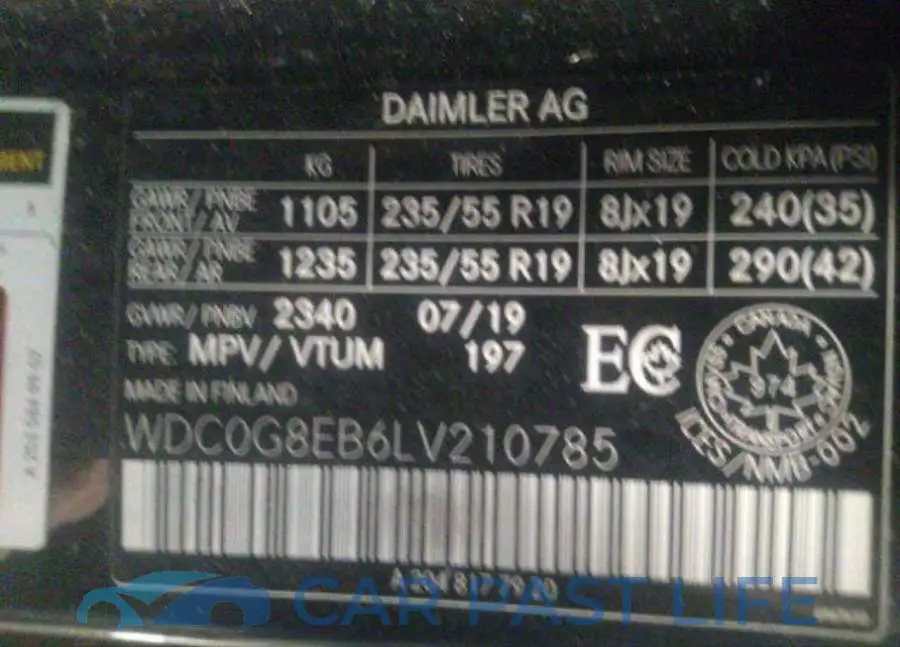 WDC0G8EB6LV210785# 10