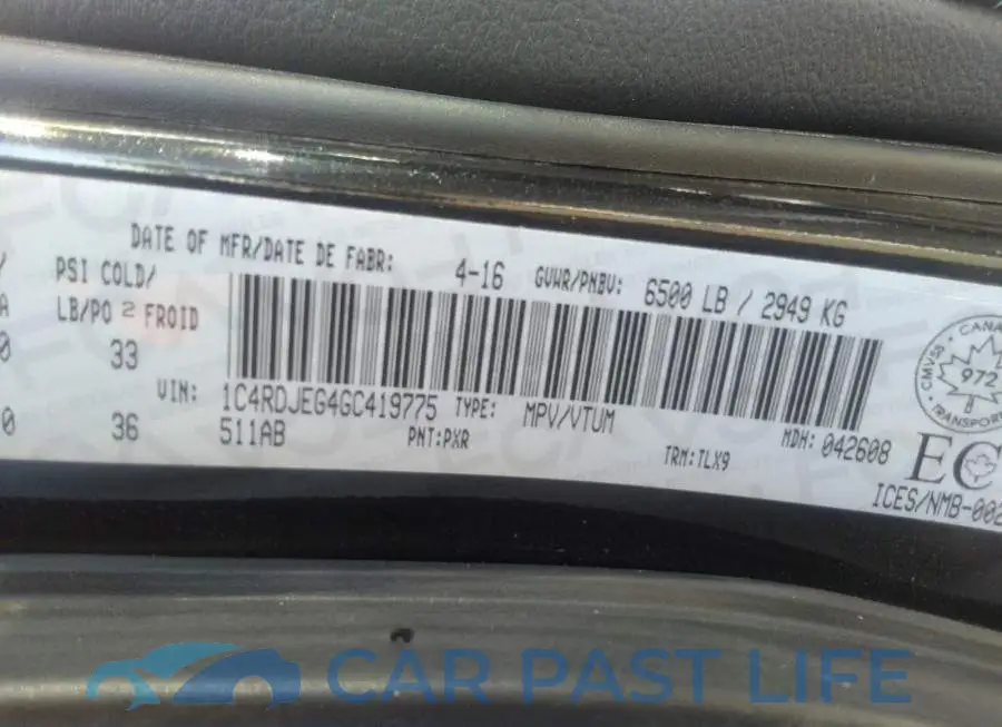 1C4RDJEG4GC419775# 9