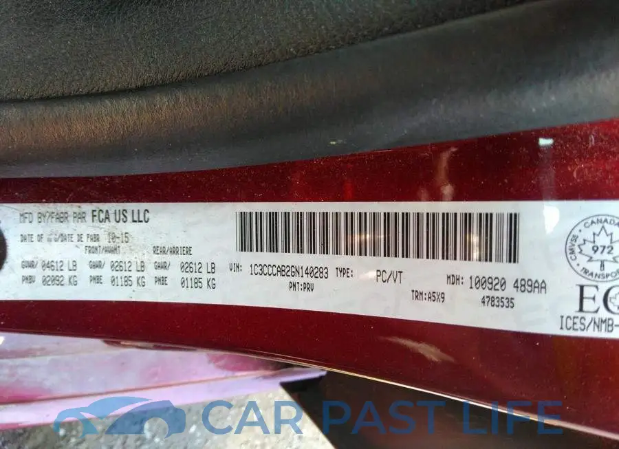 1C3CCCAB2GN140283# 9