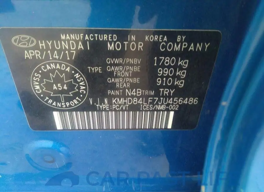 KMHD84LF7JU456486# 9